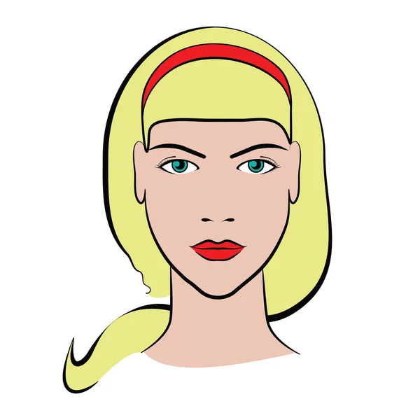 Schöne Blonde Frau Vintage Comic Stil — Stockvektor