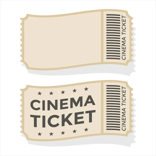 Cinema Ticket Set Brown Color Vector Illustration — Stock Vector