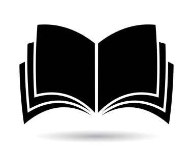 Basit kitap simgesi, vektör illüstrasyonu 