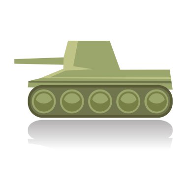 Yeşil tank, savaş tankı basit bir çizim