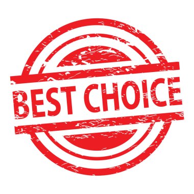 En iyi seçim metni olan kırmızı kauçuk damga