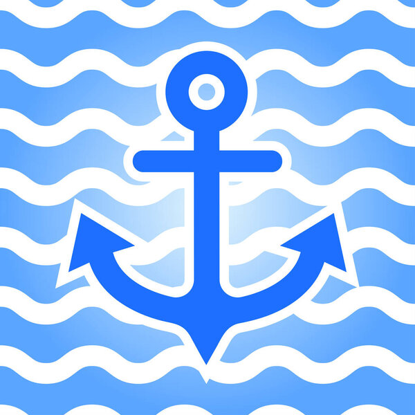 синий якорь изолированные красочные иллюстрации