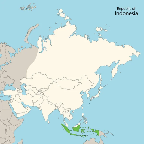 アジア地図インドネシアベクトル — ストックベクタ