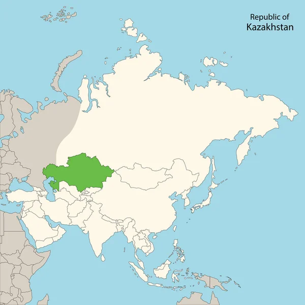 カザフスタン地図 アジア地図全体 — ストックベクタ