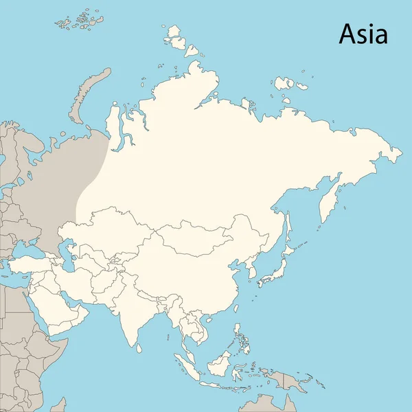 亚洲地图 整个亚洲地图 — 图库矢量图片