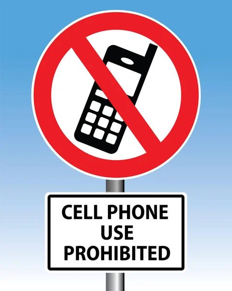 Mobiltelefon Användning Förbjuden Skylt — Stock vektor
