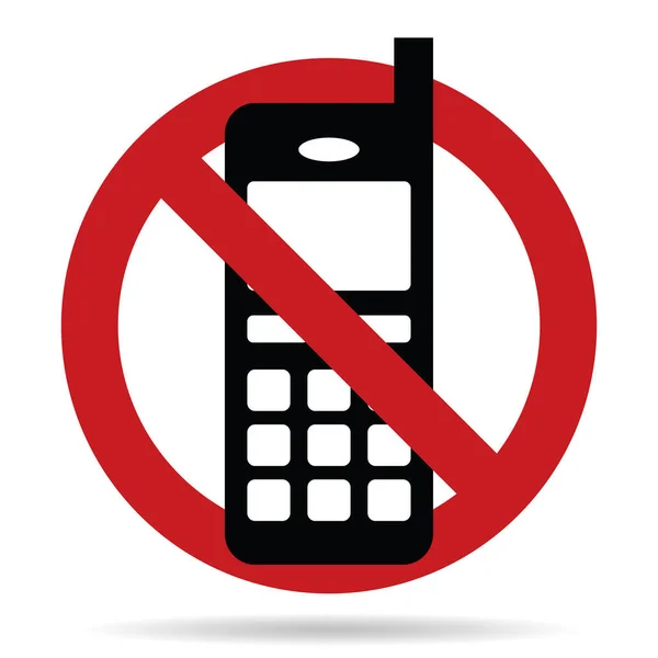 Korzystanie Telefonu Komórkowego Zabroniony Znak — Wektor stockowy