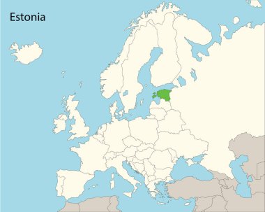 komşu ülkelerle birlikte estonya haritası