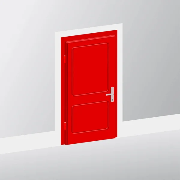 Κλειστή Πόρτα Γκρι Τοίχο — Διανυσματικό Αρχείο