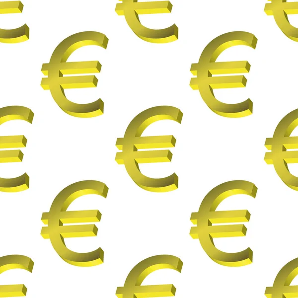 Gouden Euro Symbool Naadloos Patroon — Stockvector