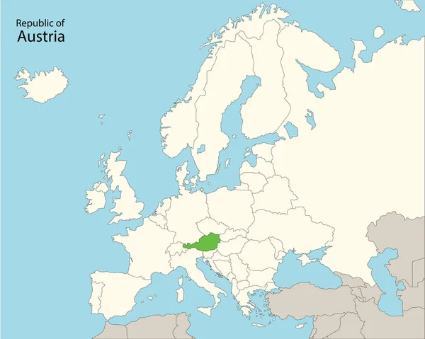 Österreich Karte Mit Nachbarländern — Stockvektor