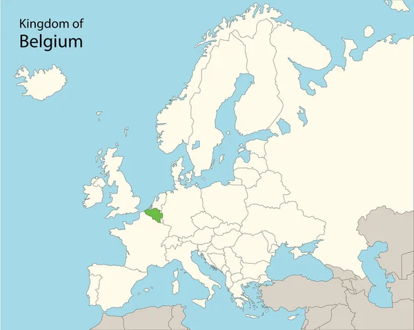 Belgium Map Neighboring Countries — Stock Vector