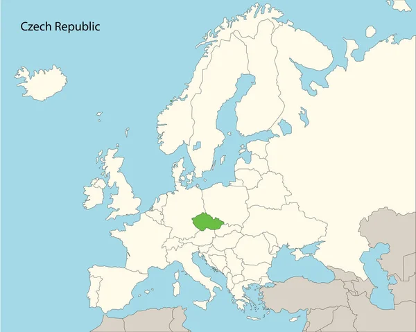 Карта Чешской Республики Соседними Странами — стоковый вектор