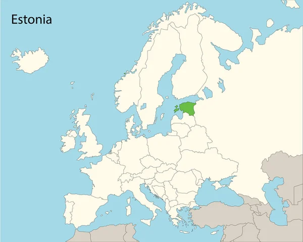 Estland Karte Mit Nachbarländern — Stockvektor