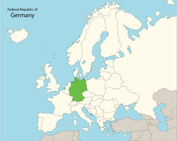 Německá Mapa Sousedními Zeměmi — Stockový vektor