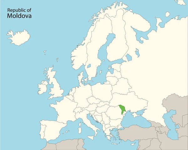 Moldavská Mapa Sousedními Zeměmi — Stockový vektor