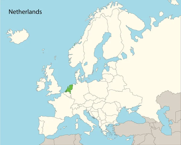 近隣諸国とオランダの地図 — ストックベクタ