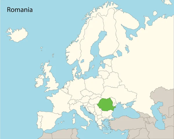 Mapa Románie Sousedními Zeměmi — Stockový vektor