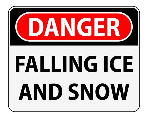 Falling Ice Snow Caution Sign — Stock Vector