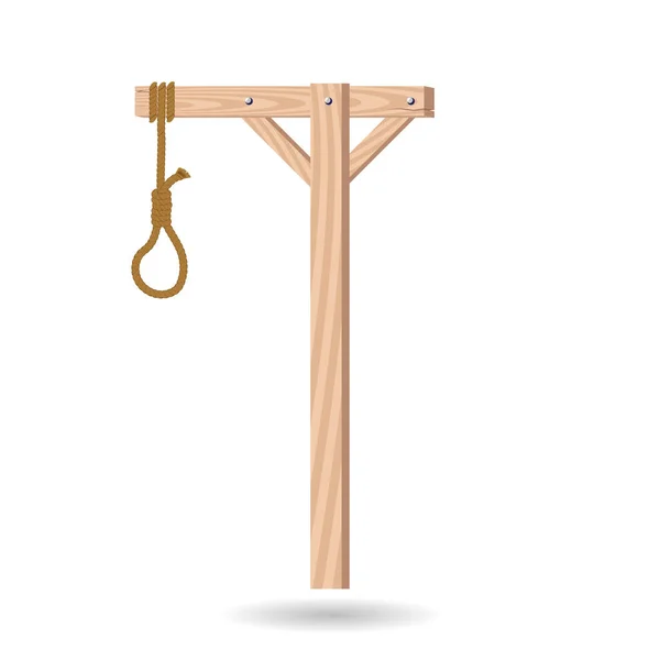 Gallows Wooden Medieval Device Hanging — Stock Vector