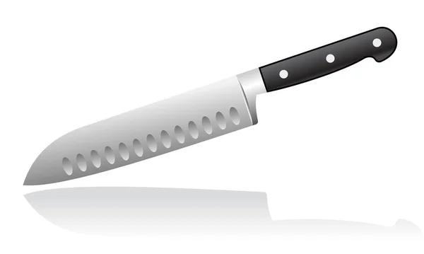 Кухонный Нож Изолирован Белом Фоне — стоковый вектор
