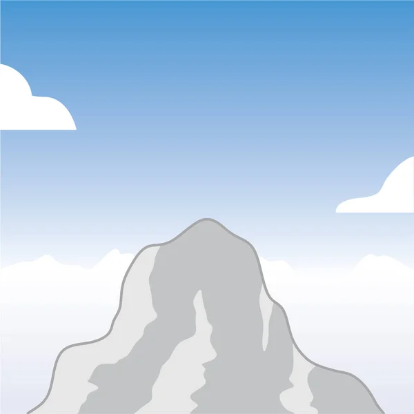 Berggipfel Wolken Und Blauer Himmel — Stockvektor