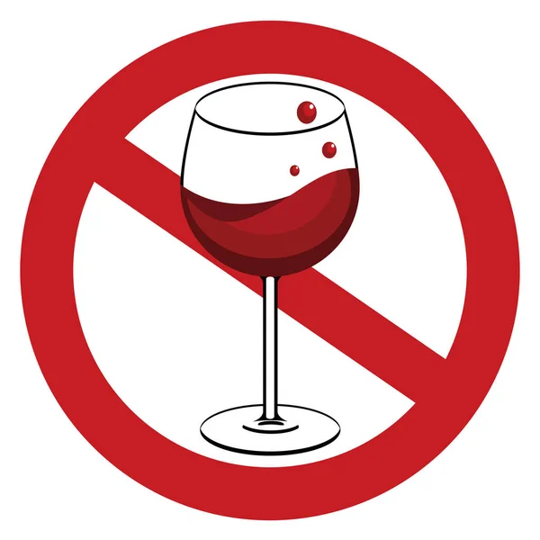 Inga Vintecken Alkohol Förbjuden — Stock vektor