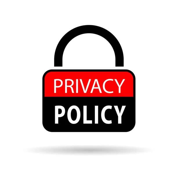 Privacy Beleid Hangslot Wit — Stockvector