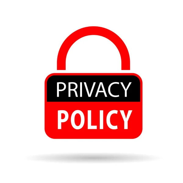 Política Privacidade Cadeado Branco — Vetor de Stock