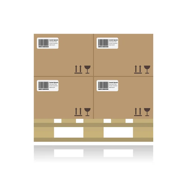 Kartonstapel Auf Palette — Stockvektor
