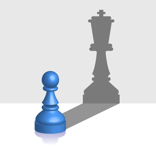 Blue Pawn Queen Shadow — Stock Vector