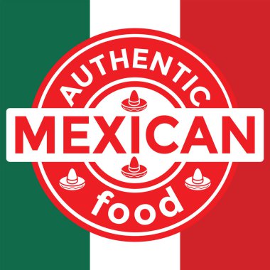 Meksika yemekli kırmızı kauçuk damga