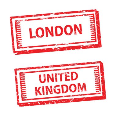 Londralı kırmızı kauçuk damga.