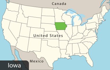 Renkli ABD haritası, Iowa