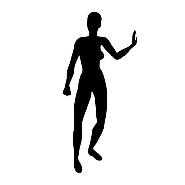 silhouette of a girl practicing yoga isolated on white background