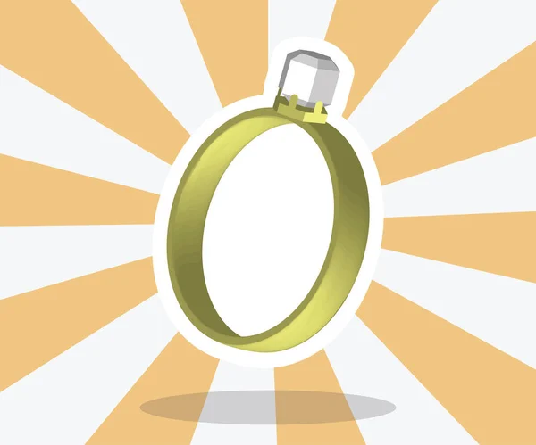 Arany Gyűrű Gyémánt — Stock Vector