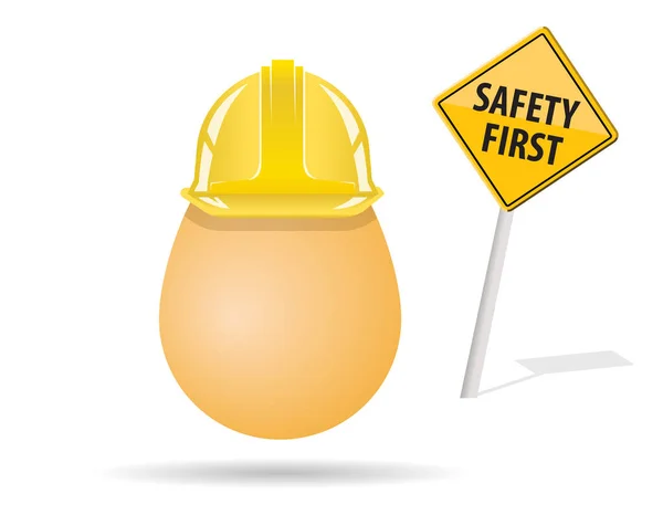 Sicherheit Geht Vor Konzept Mit Helm Und Sicherheit Geht Vor — Stockvektor