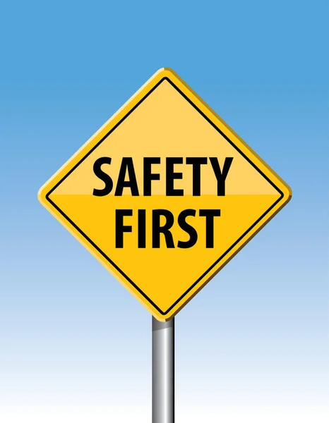 Sicherheit Erstes Verkehrszeichen — Stockvektor