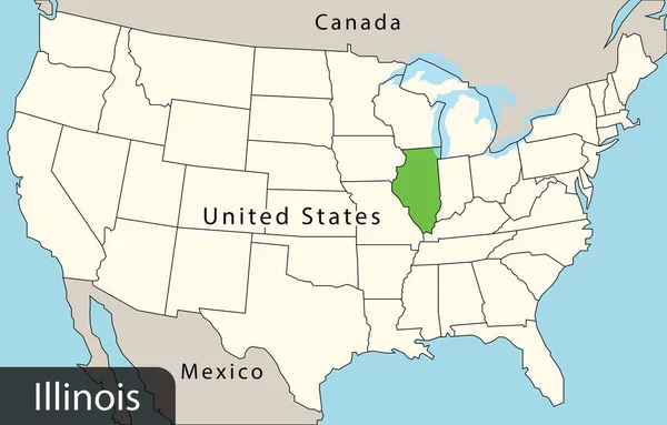 Colorido Mapa Illinois — Vector de stock