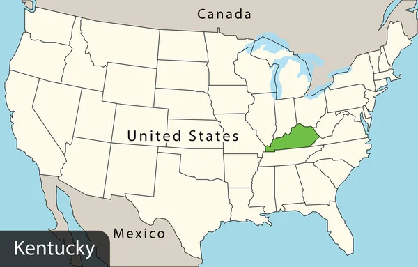 Renkli Abd Haritası Kentucky — Stok Vektör