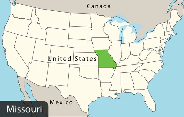 Colorido Mapa Los Missouri — Vector de stock