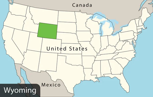 Mapa Colorido Wyoming — Vector de stock