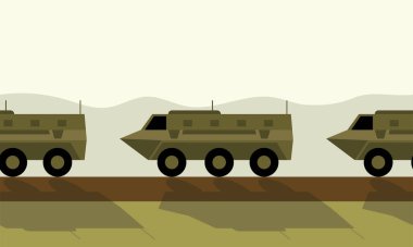 apc sütunsuz çöl afişi, vektör illüstrasyonu