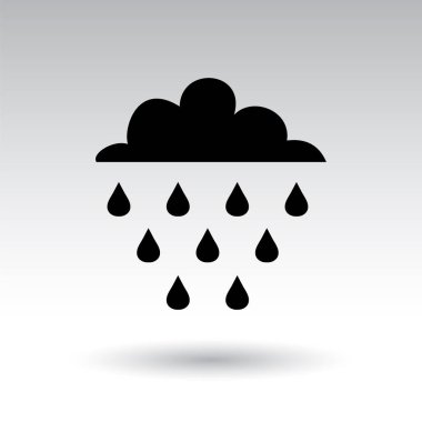 bulut yağmuru basit afiş, vektör illüstrasyonu