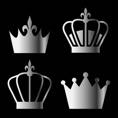 Taçlar ayarlanmış pankart, vektör illüstrasyonu