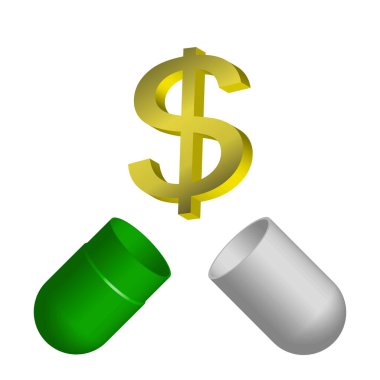 Dolar kapsül bayrağı, vektör illüstrasyonu