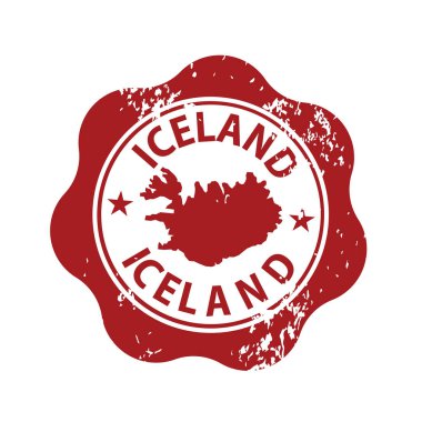 Grunge kauçuk damgası Avrupa İzlanda, vektör illüstrasyonu