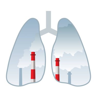 akciğer fabrikası bayrağı, vektör illüstrasyonu
