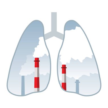 akciğer fabrikası bayrağı, vektör illüstrasyonu
