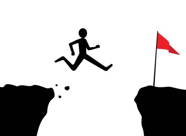 Man cliff flaması, vektör illüstrasyonu